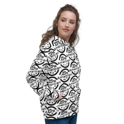 Unisex Hoodie in white, right side view
