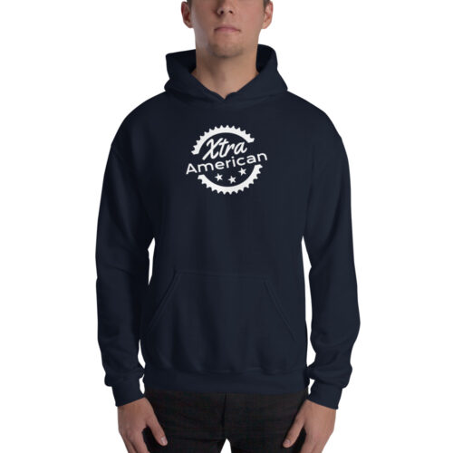 Unisex Hoodie in navy, front view