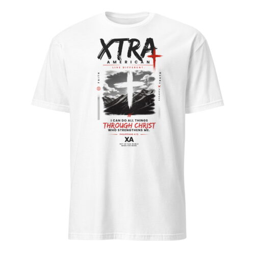 LIVE DIFFERENT SHIRT in white, front view