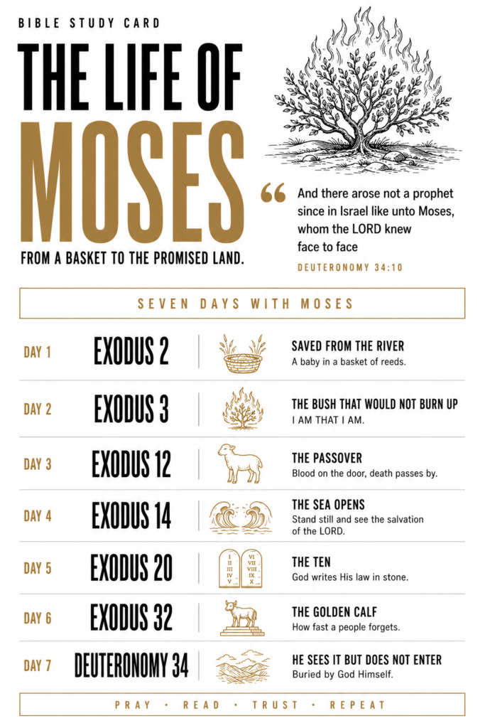 The Life of Moses study card