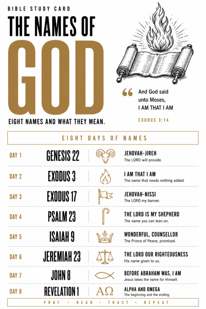 The Names of God study card