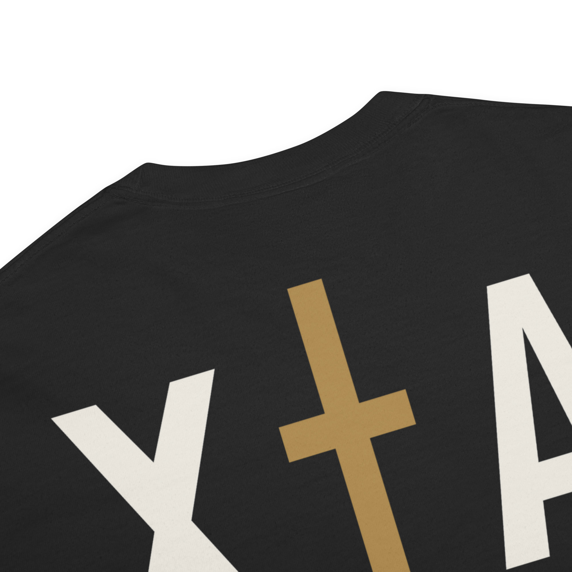 XA MONOGRAM CROSS in black, detail view