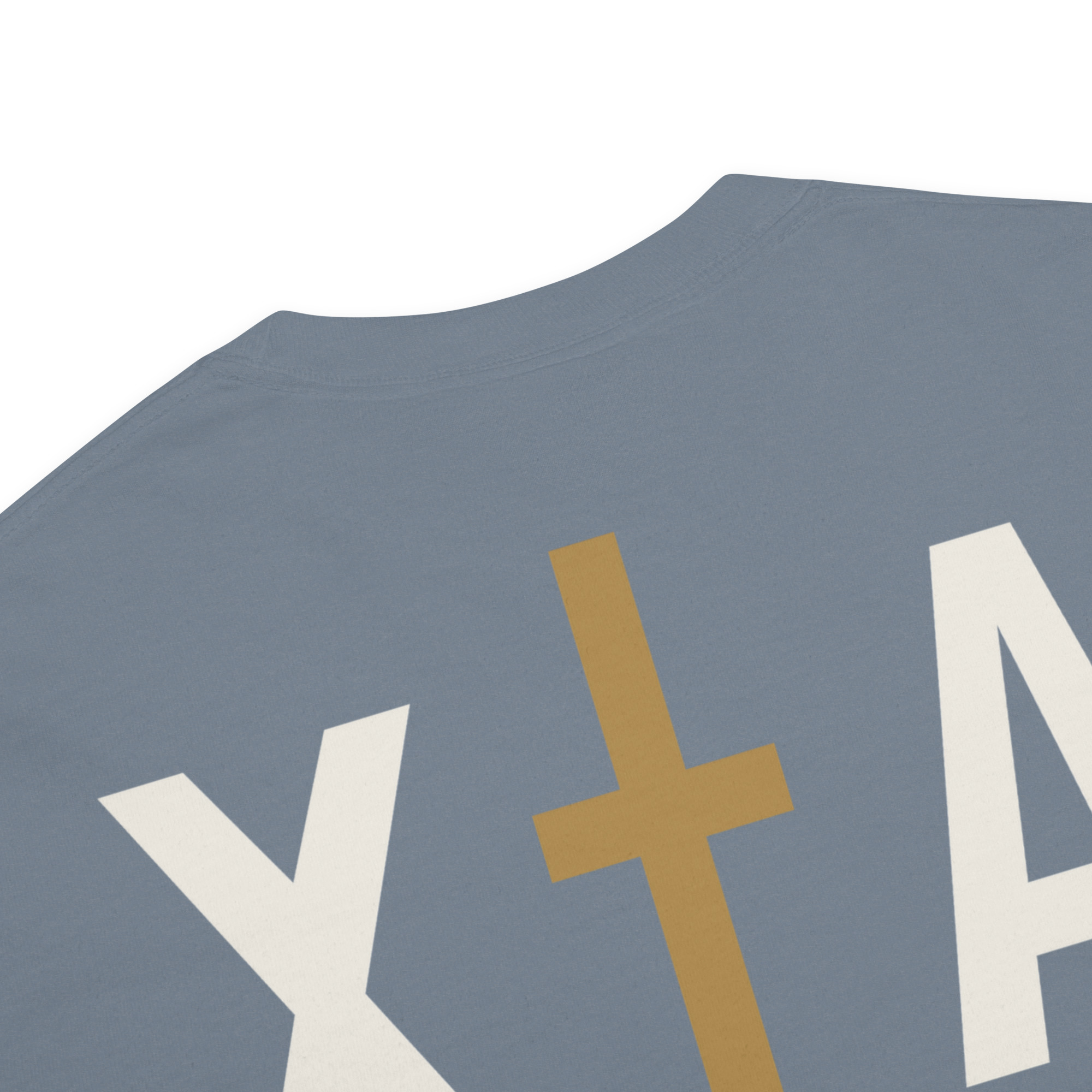 XA MONOGRAM CROSS in blue jean, detail view