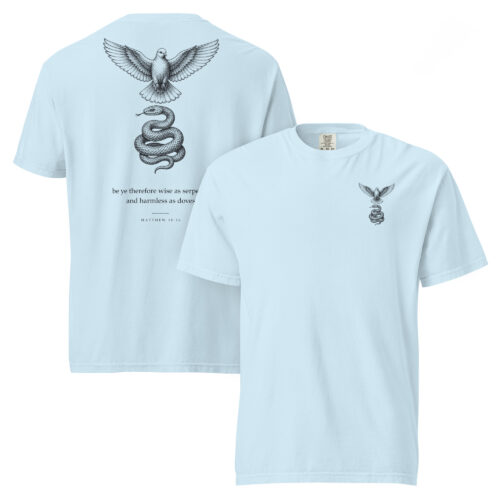 SERPENTS AND DOVES in chambray