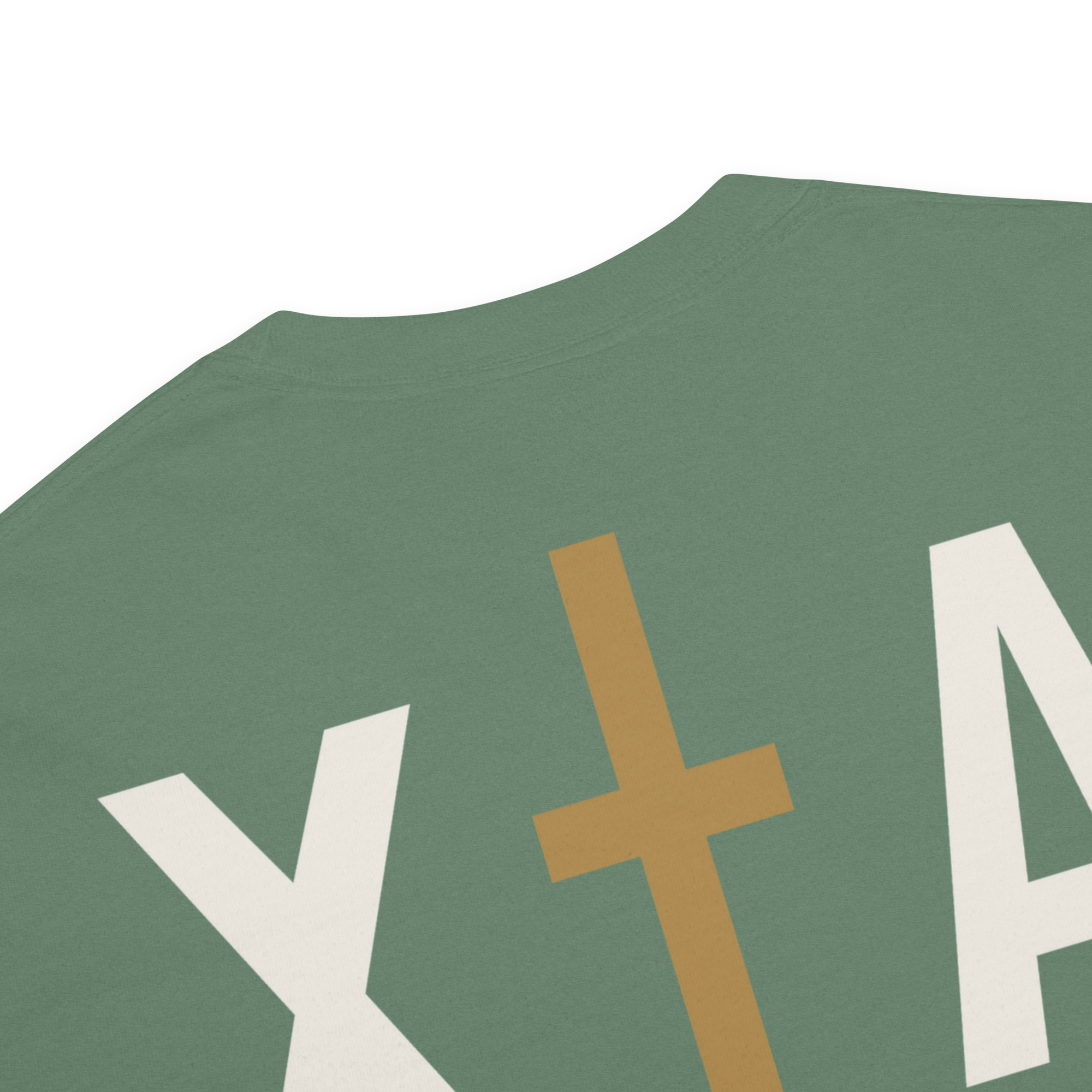 XA MONOGRAM CROSS in light green, detail view
