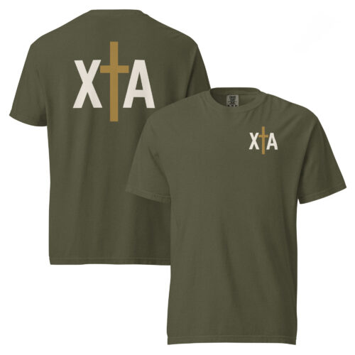 XA MONOGRAM CROSS in sage