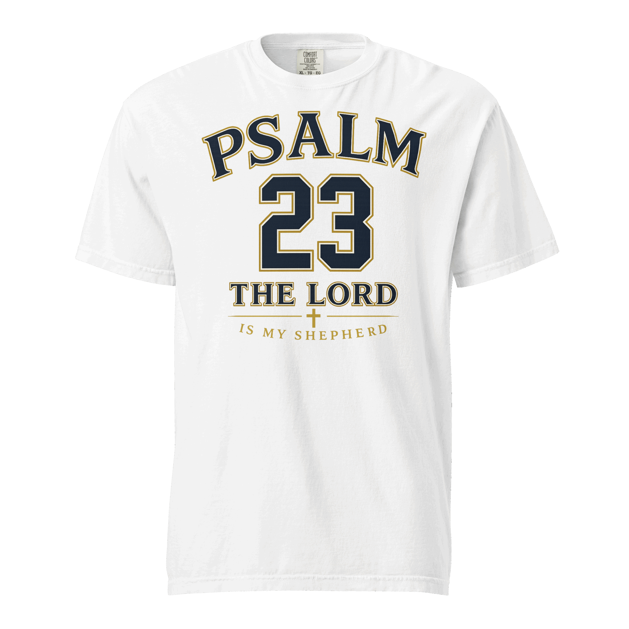 PSALM 23 in white, front view