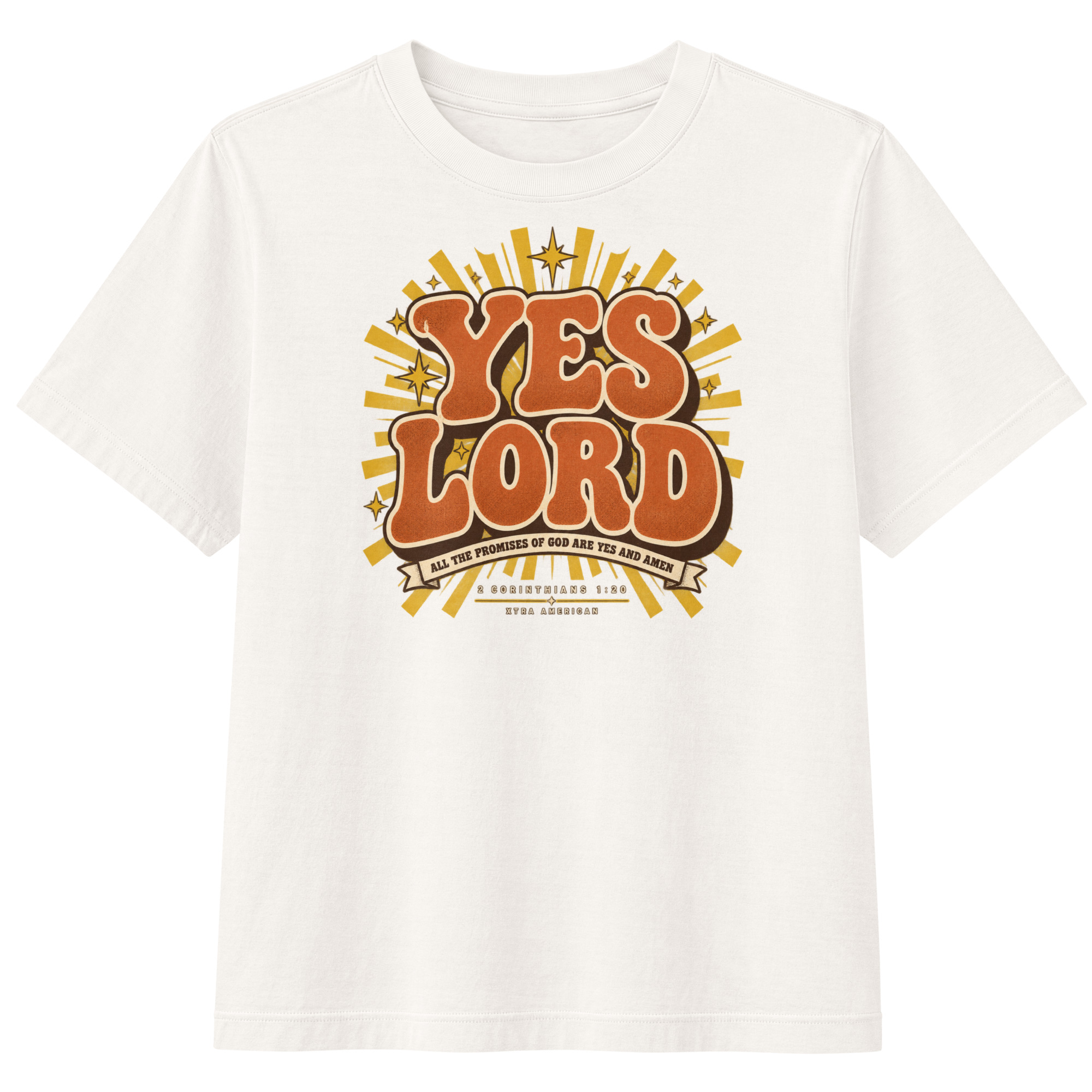 Yes Lord โ women's heavyweight garment-dyed tee vintage white, front