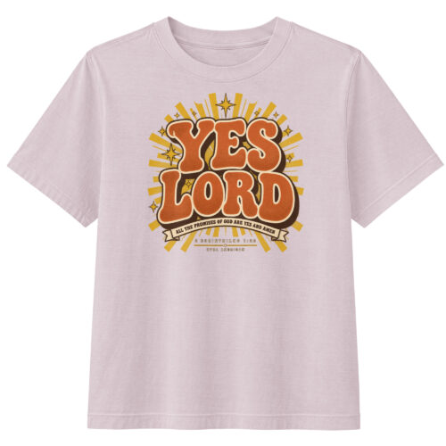 Yes Lord — women's heavyweight garment-dyed tee washed lavender, front