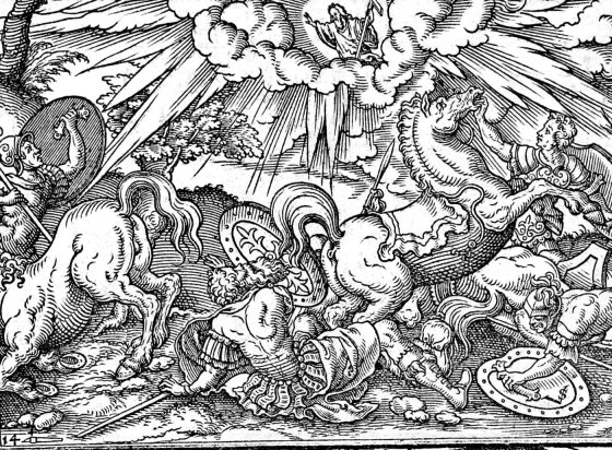 The Conversion of Saul, woodcut by Virgil Solis, 1565