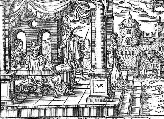 The Death of John the Baptist, woodcut by Virgil Solis, 1565