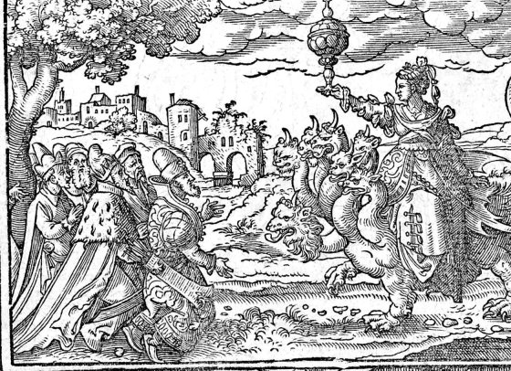 The Whore of Babylon, woodcut by Virgil Solis, 1565