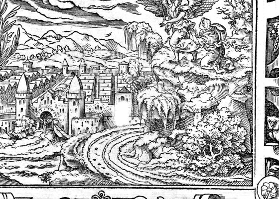 The New Jerusalem, woodcut by Virgil Solis, 1565