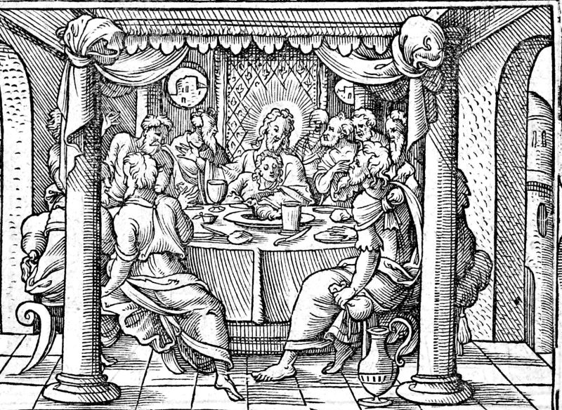 The Institution of the Lord's Supper, woodcut by Virgil Solis