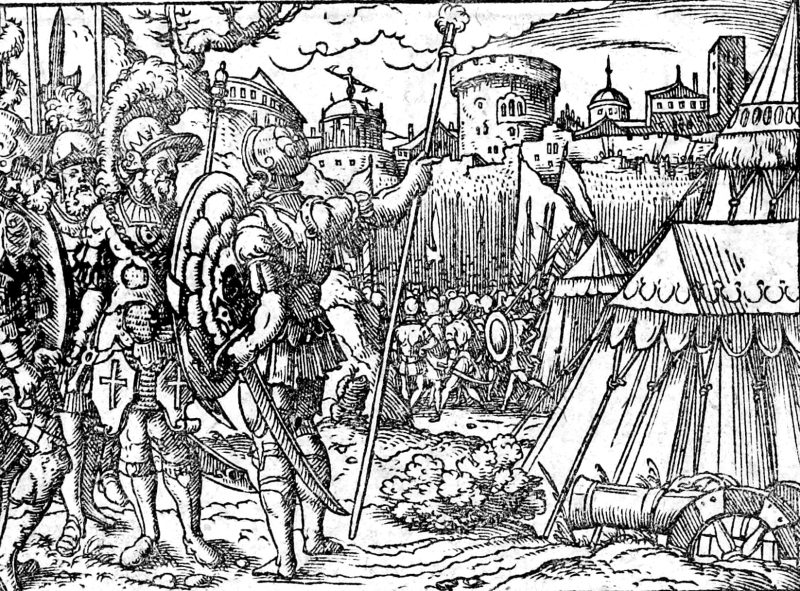The Destruction of Jerusalem, woodcut by Virgil Solis