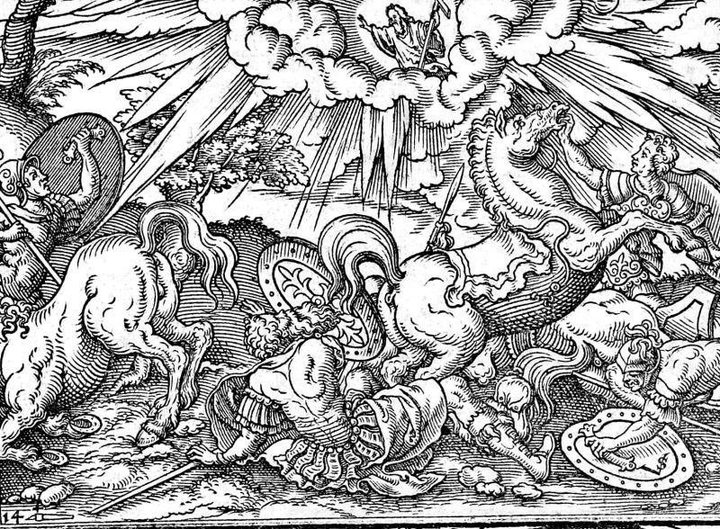 The Conversion of Saul, woodcut by Virgil Solis