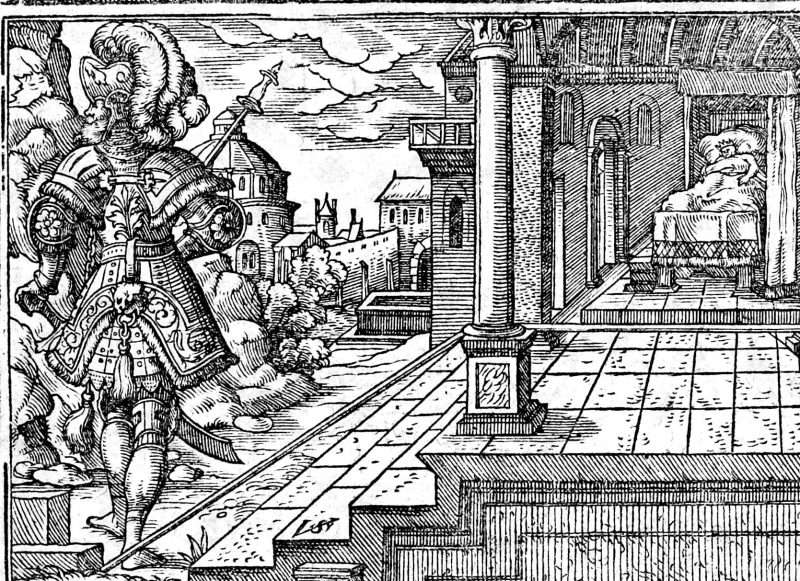 Nebuchadnezzar's Dream Interpreted, woodcut by Virgil Solis