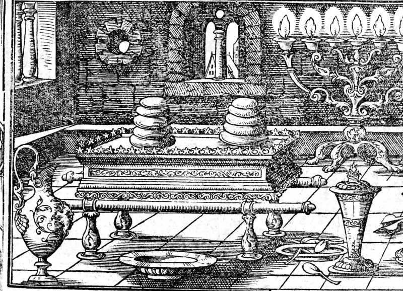 The Offering for the Tabernacle, woodcut by Virgil Solis