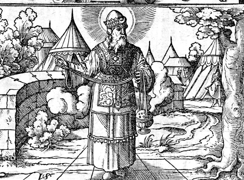 The Garments of the Priests, woodcut by Virgil Solis