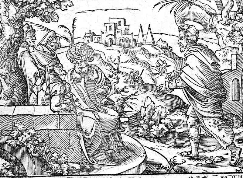 Haggai Calls the People to Rebuild, woodcut by Virgil Solis