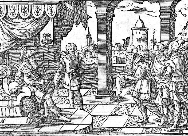Jacob's House in Goshen, woodcut by Virgil Solis