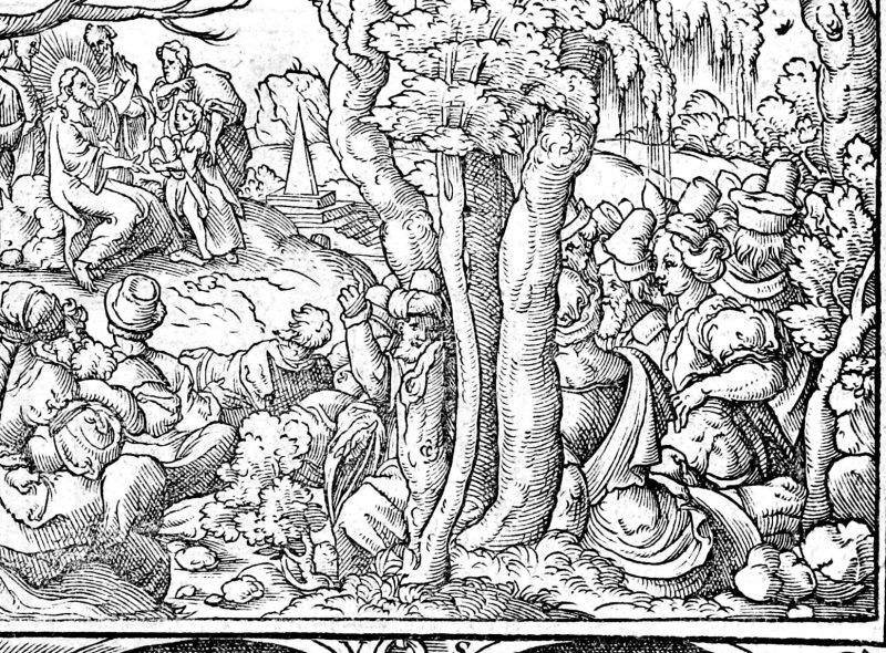 The Feeding of the Five Thousand, woodcut by Virgil Solis