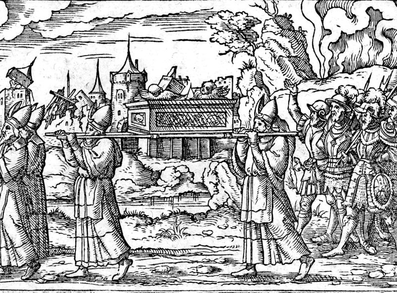 The Crossing of Jordan, woodcut by Virgil Solis