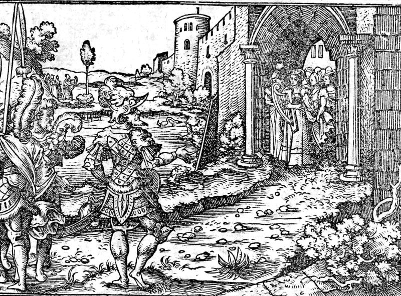 Jephthah's Vow, woodcut by Virgil Solis
