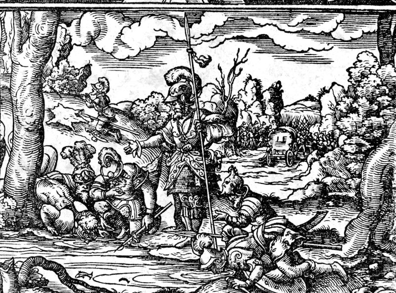 Gideon Chooses the Three Hundred, woodcut by Virgil Solis