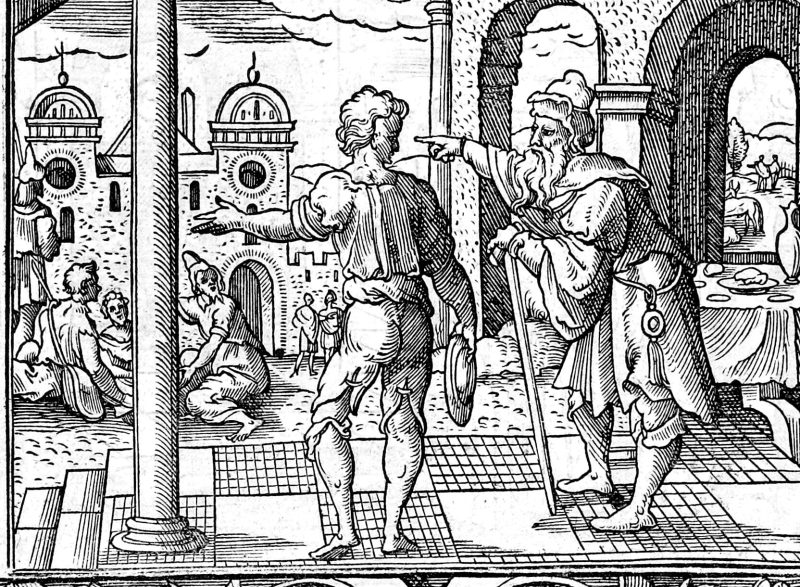 The Great Supper and the Cost of Following, woodcut by Virgil Solis