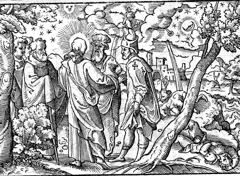 The Signs in the Sun and Stars, woodcut by Virgil Solis