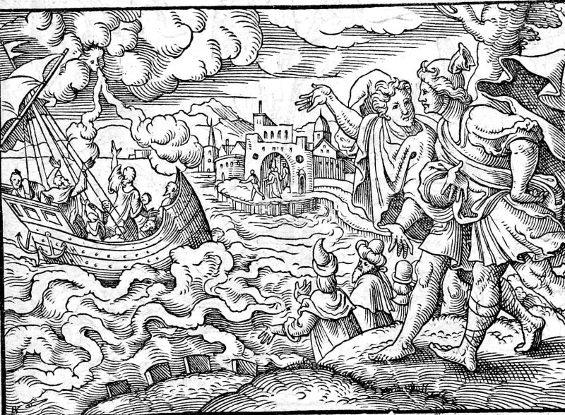 The Storm on the Lake, woodcut by Virgil Solis
