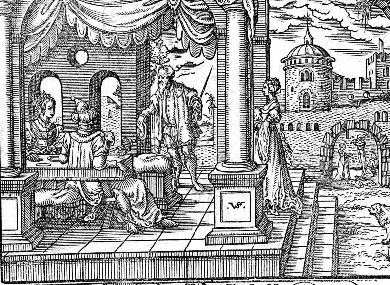 The Death of John the Baptist, woodcut by Virgil Solis