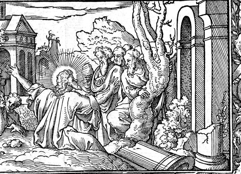 Peter's Confession, woodcut by Virgil Solis