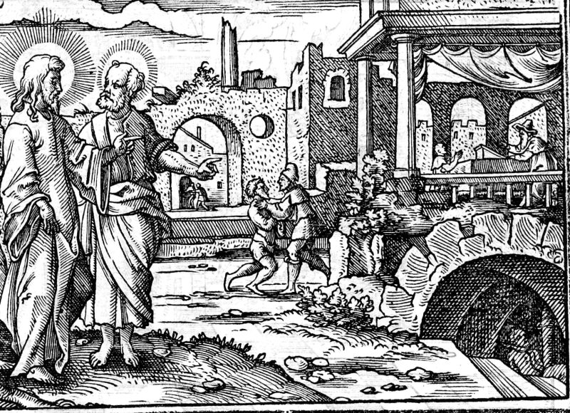 The Unmerciful Servant, woodcut by Virgil Solis