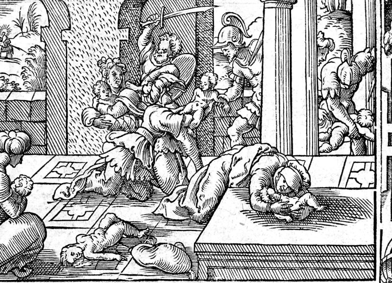The Massacre of the Innocents, woodcut by Virgil Solis