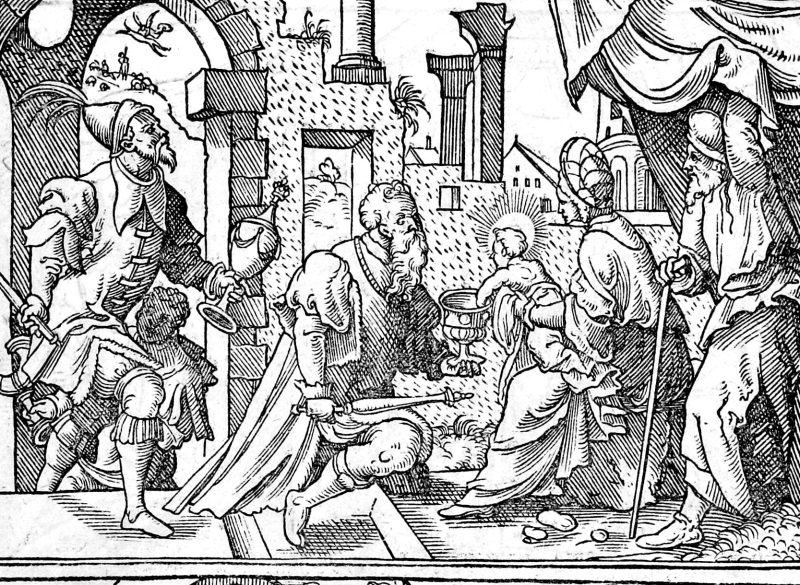 The Adoration of the Magi, woodcut by Virgil Solis