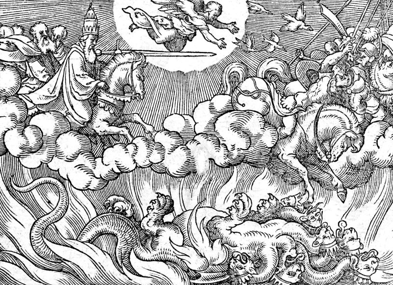 The Rider on the White Horse, woodcut by Virgil Solis