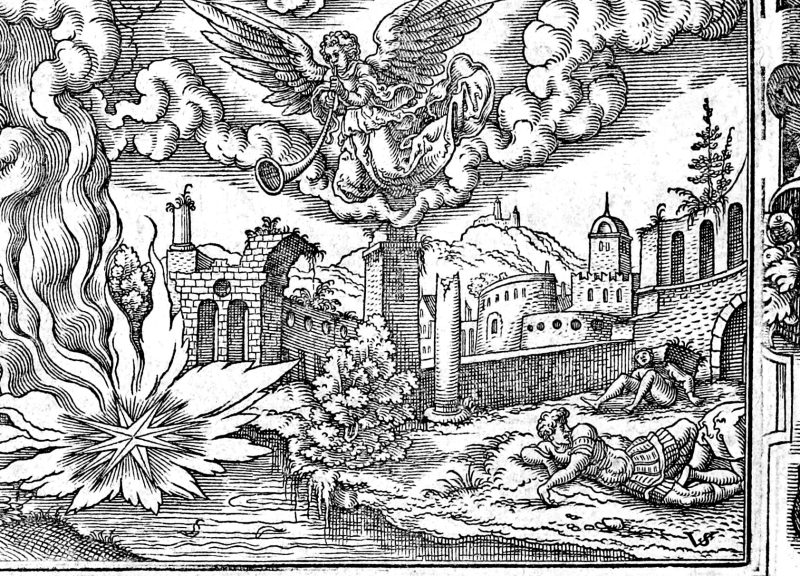The Third Trumpet, woodcut by Virgil Solis