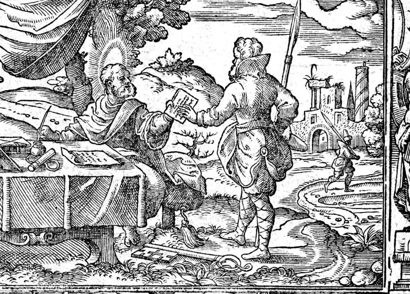 Saint Peter, woodcut by Virgil Solis