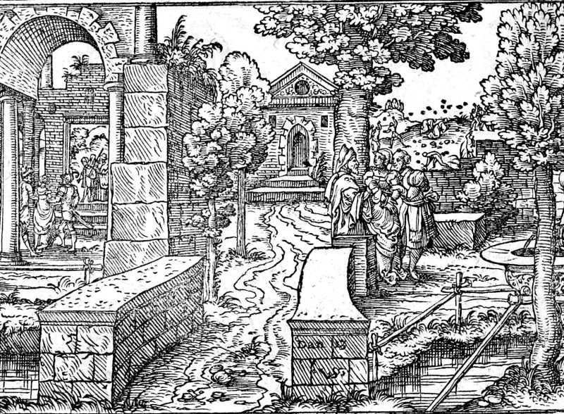 Susanna and the Elders, woodcut by Virgil Solis