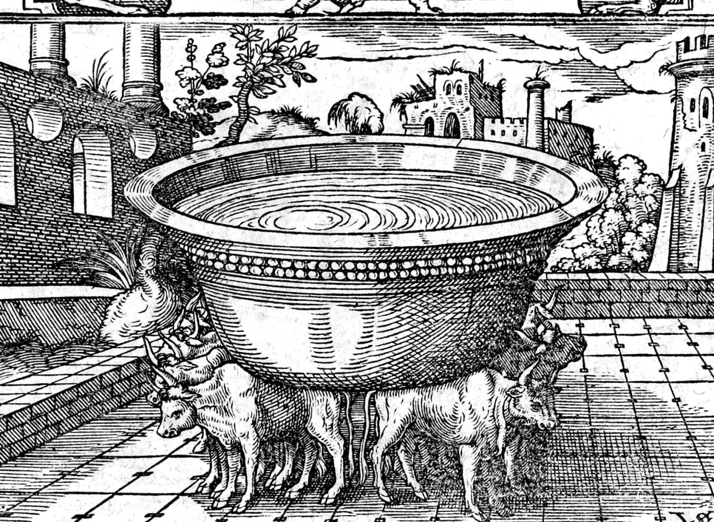The Molten Sea, woodcut by Virgil Solis, 1565
