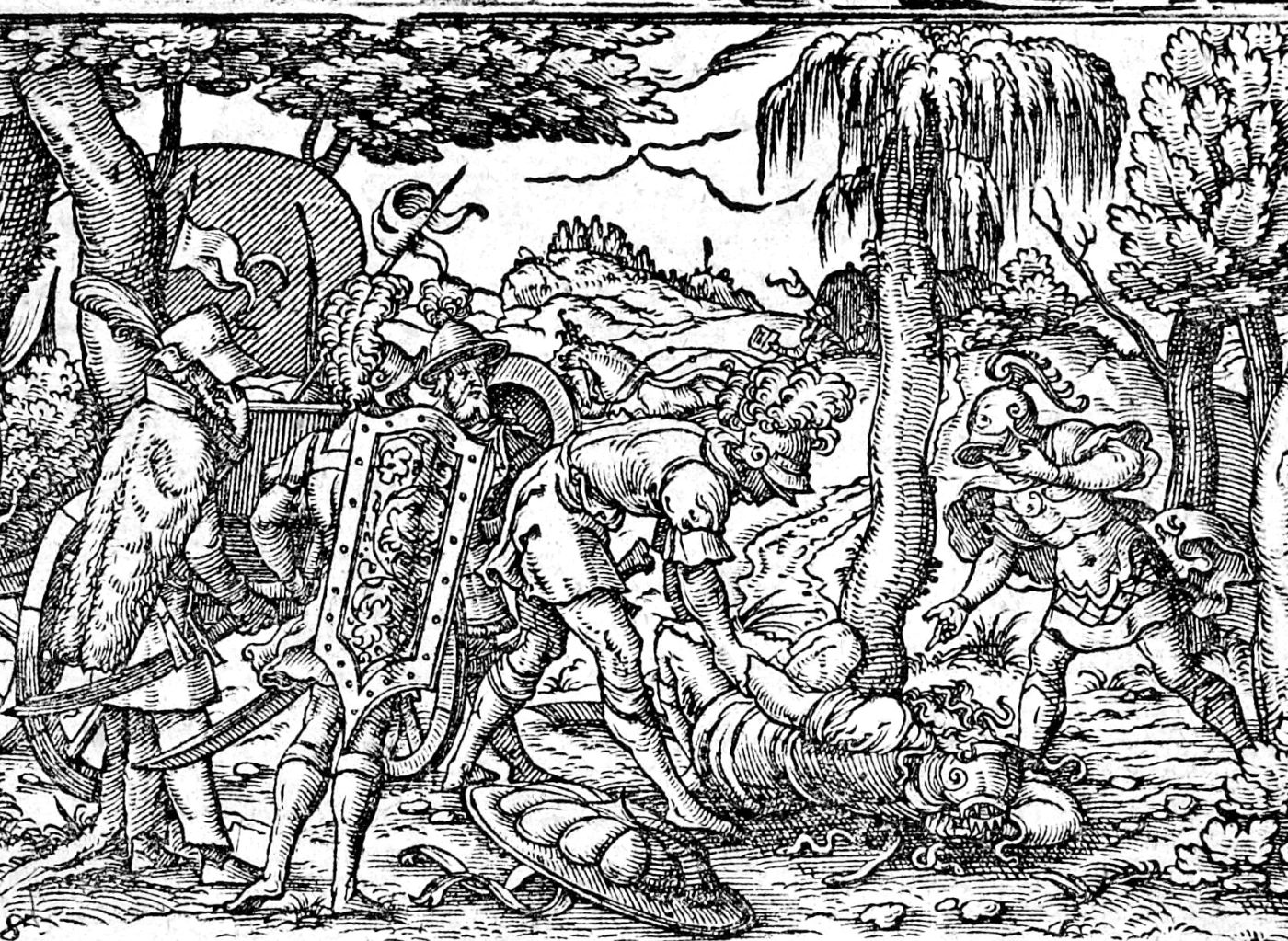The Death of Antiochus, woodcut by Virgil Solis, 1565
