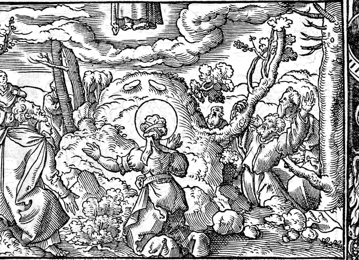 The Ascension and the Choosing of Matthias, woodcut by Virgil Solis, 1565