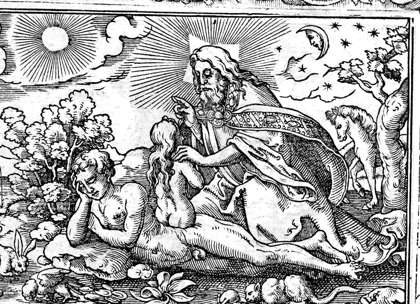 The Making of Eve, woodcut by Virgil Solis, 1565