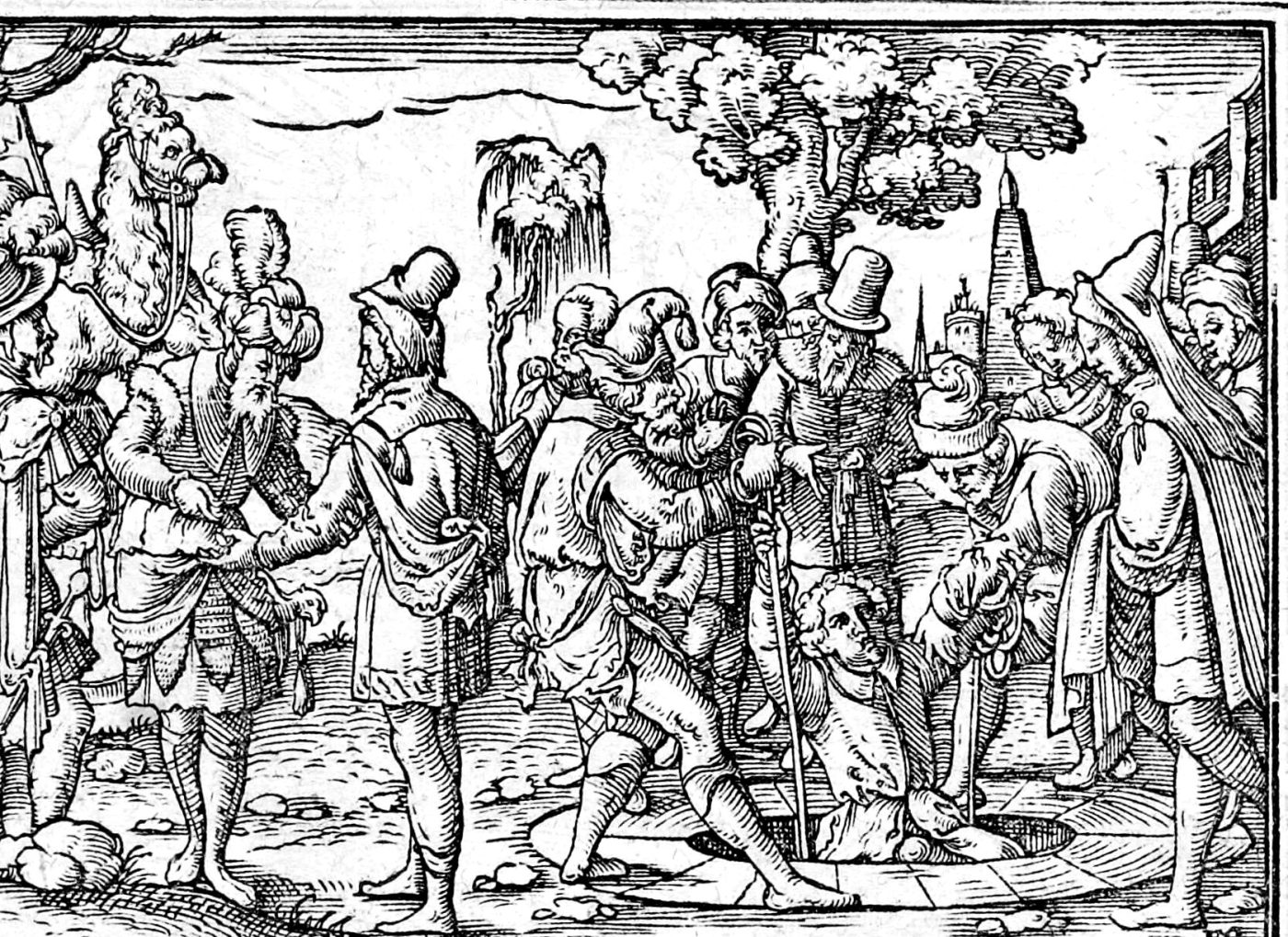 Joseph Sold into Egypt, woodcut by Virgil Solis, 1565