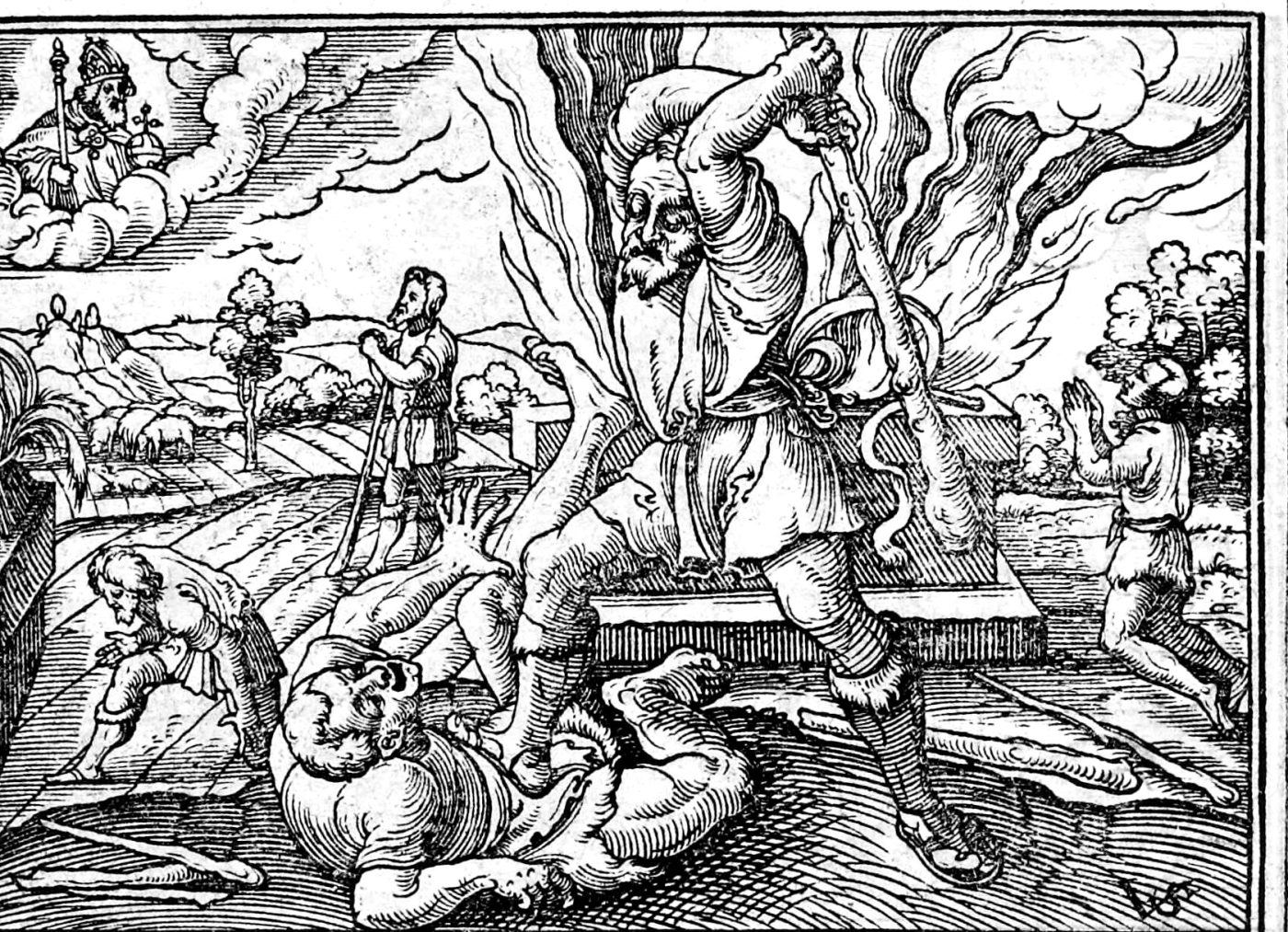 Cain Slays Abel, woodcut by Virgil Solis, 1565