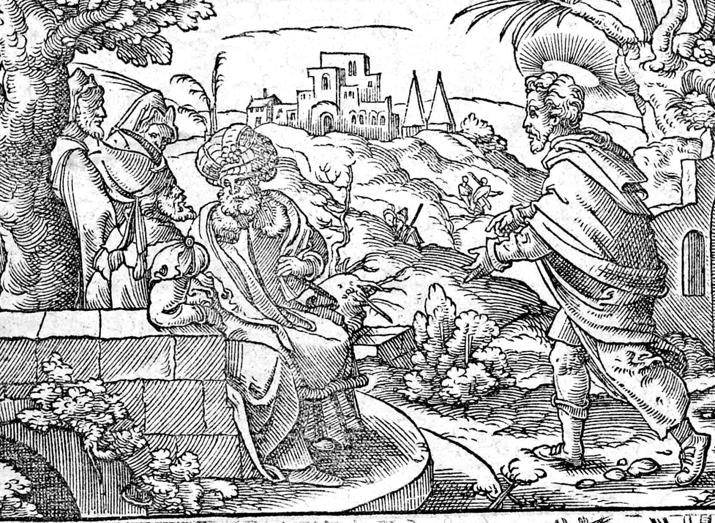Haggai Calls the People to Rebuild, woodcut by Virgil Solis, 1565