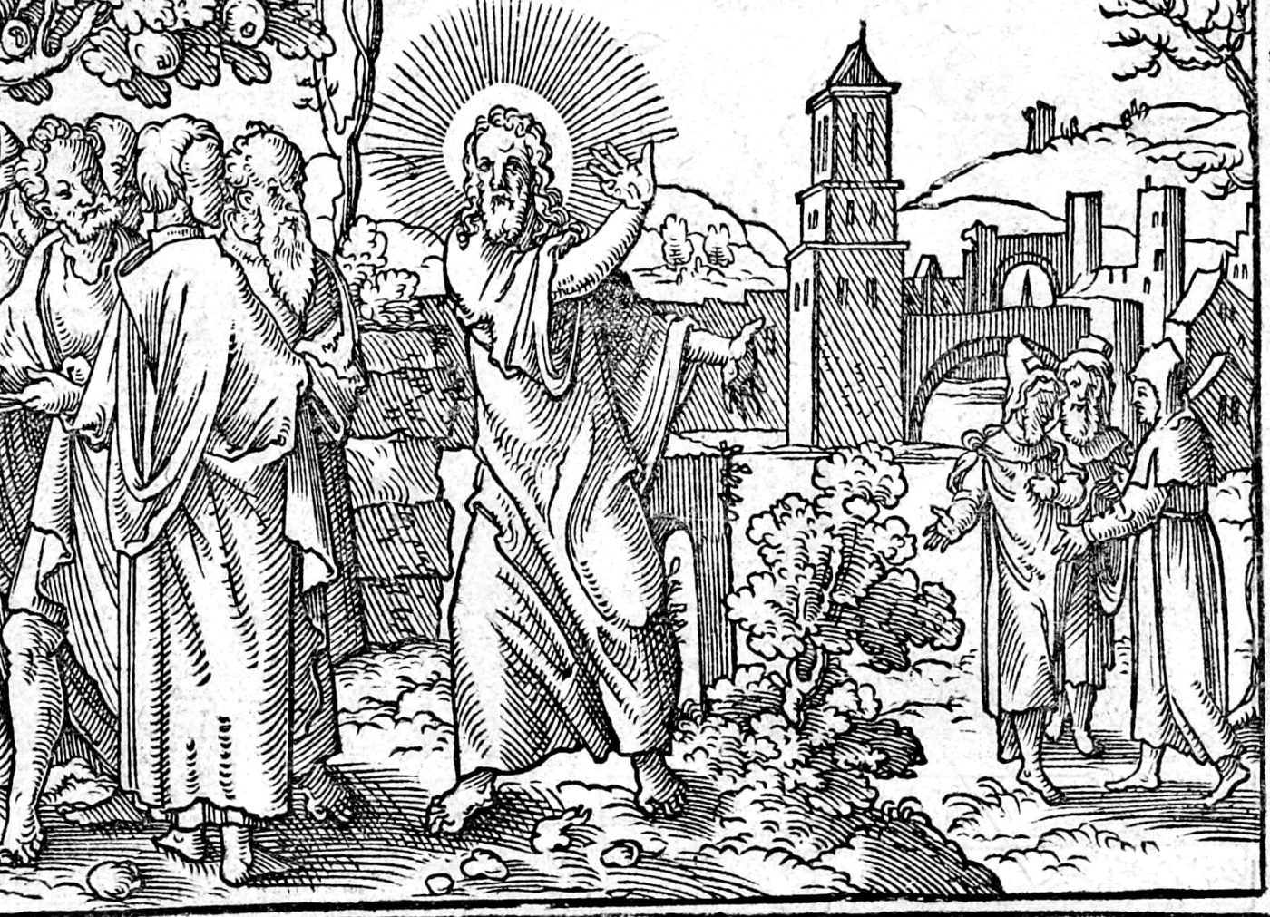 In My Father's House Are Many Mansions, woodcut by Virgil Solis, 1565