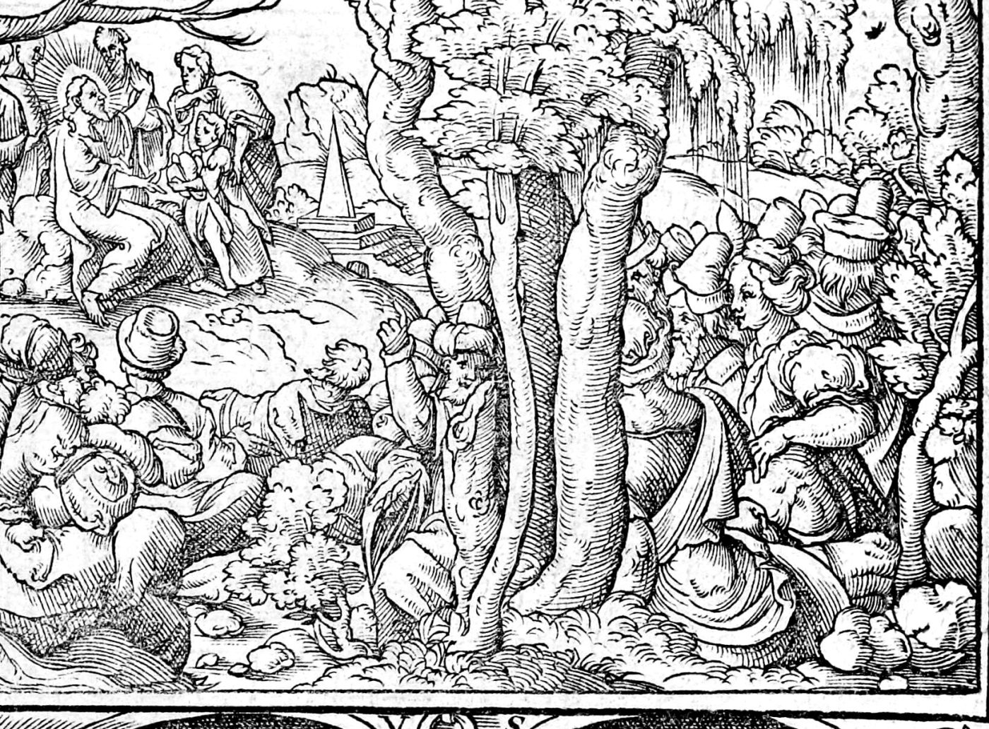 The Feeding of the Five Thousand, woodcut by Virgil Solis, 1565